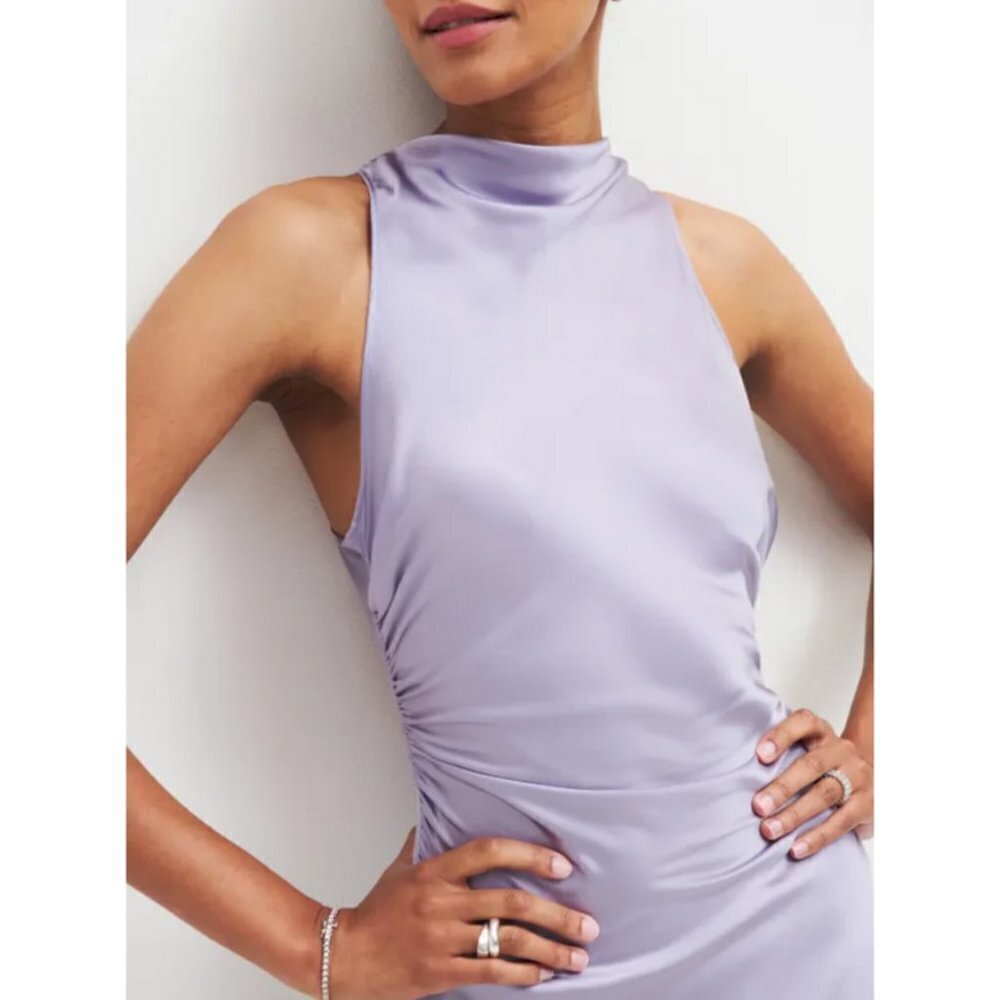 💕REFORMATION💕 Casette Silk Dress ~ Aura Lavender 10 NWT - Picture 7 of 15